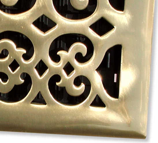 Victorian air vent in cast brass closeup
